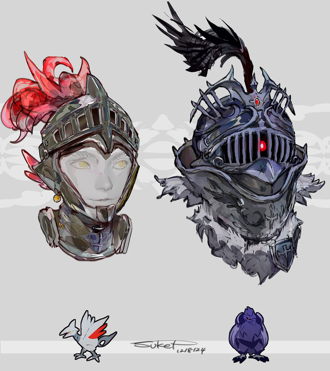 This is a pixiv picture whose title is エアームド・アーマーガアモチーフのヘッドギア.