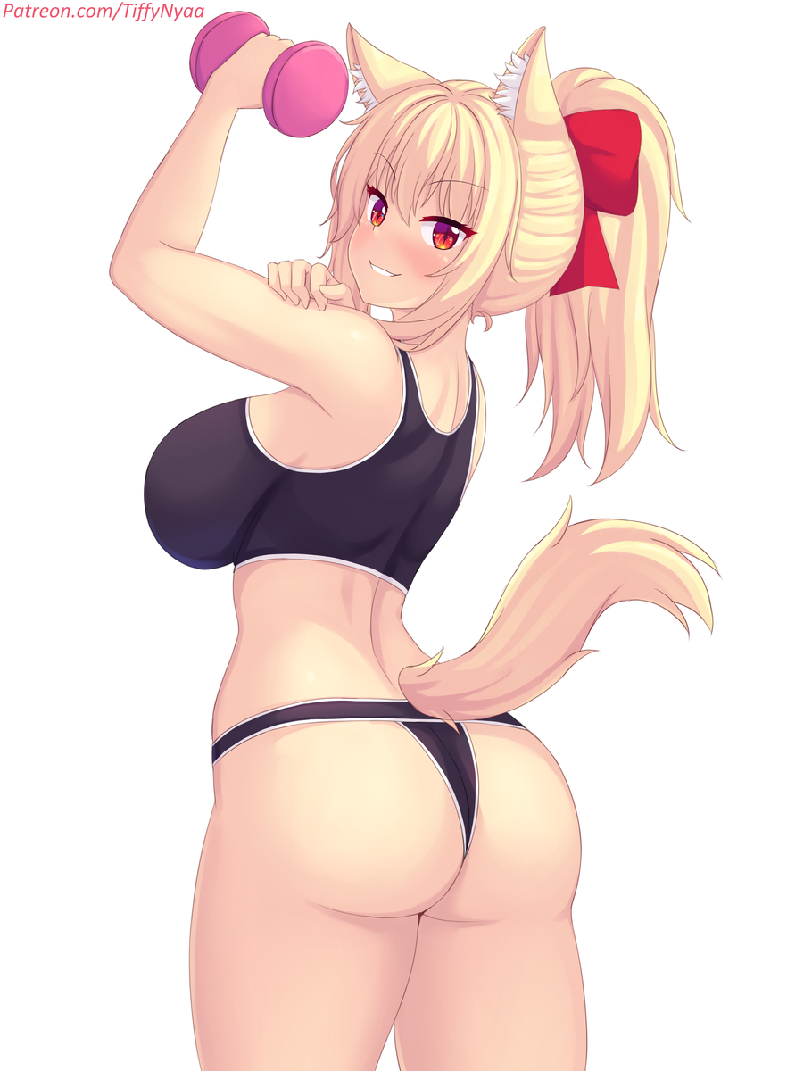 This is a pixiv picture whose title is Tiffy Flexing Thong version~~.