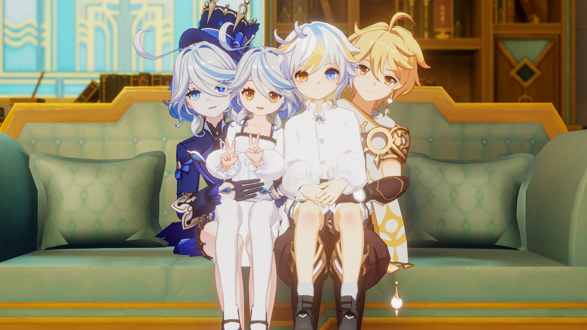 This is a pixiv picture whose title is 💛Aerina Family of Four💙.