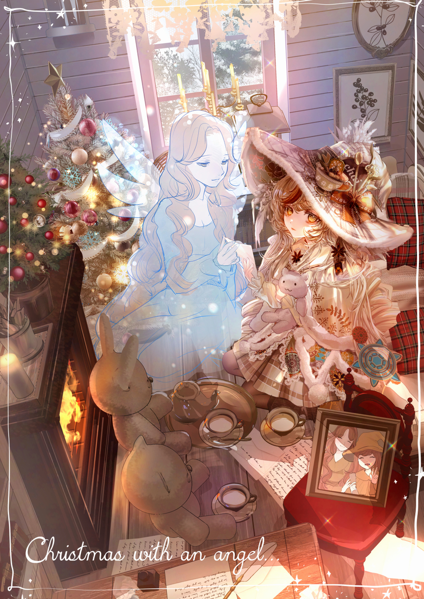 This is a pixiv picture whose title is 天使と過ごすクリスマス🎄.