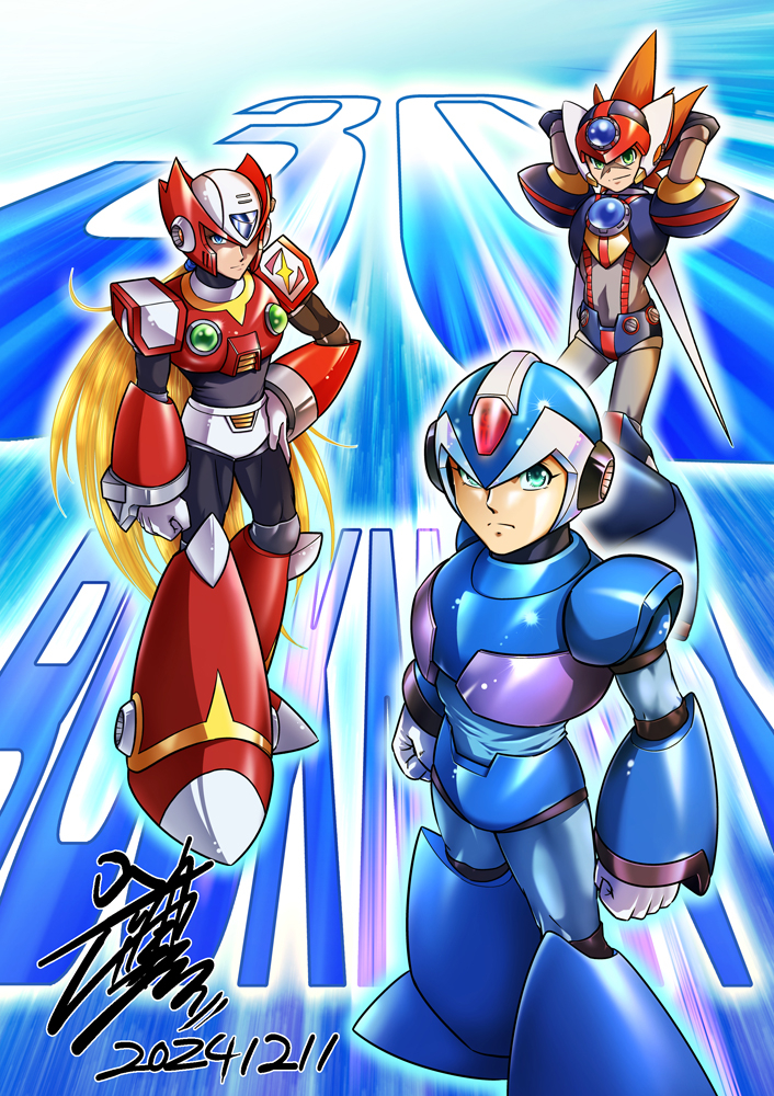 This is a pixiv picture whose title is ロックマンX 30周年！.