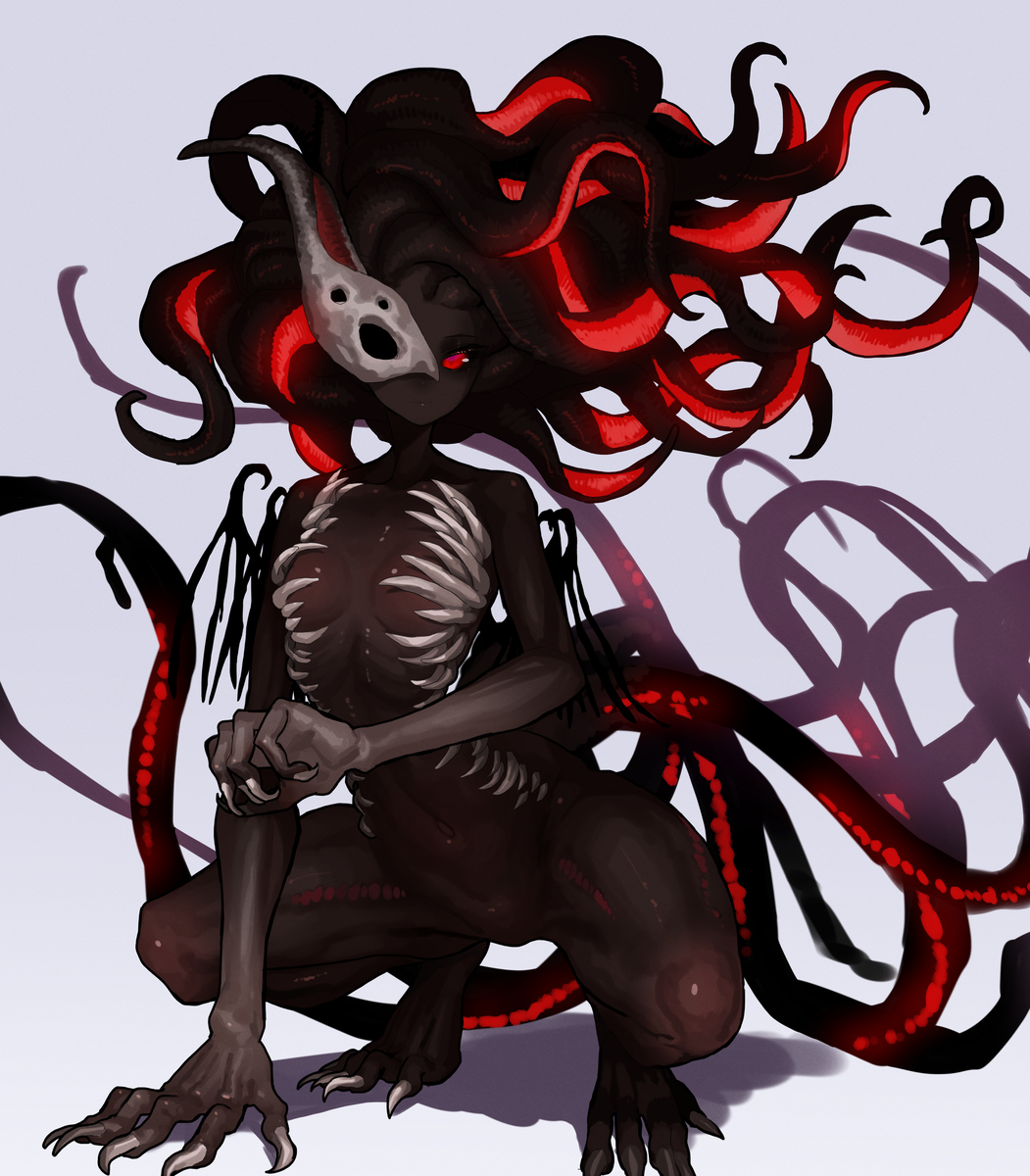 This is a pixiv picture whose title is 月の魔物ちゃん.