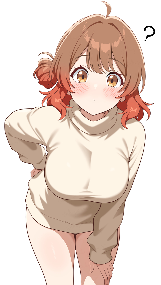 This is a pixiv picture whose title is 裸セーター花海佑芽.