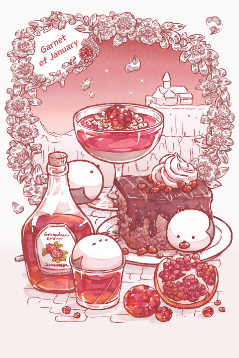 This is a pixiv picture whose title is 1月のガーネット.