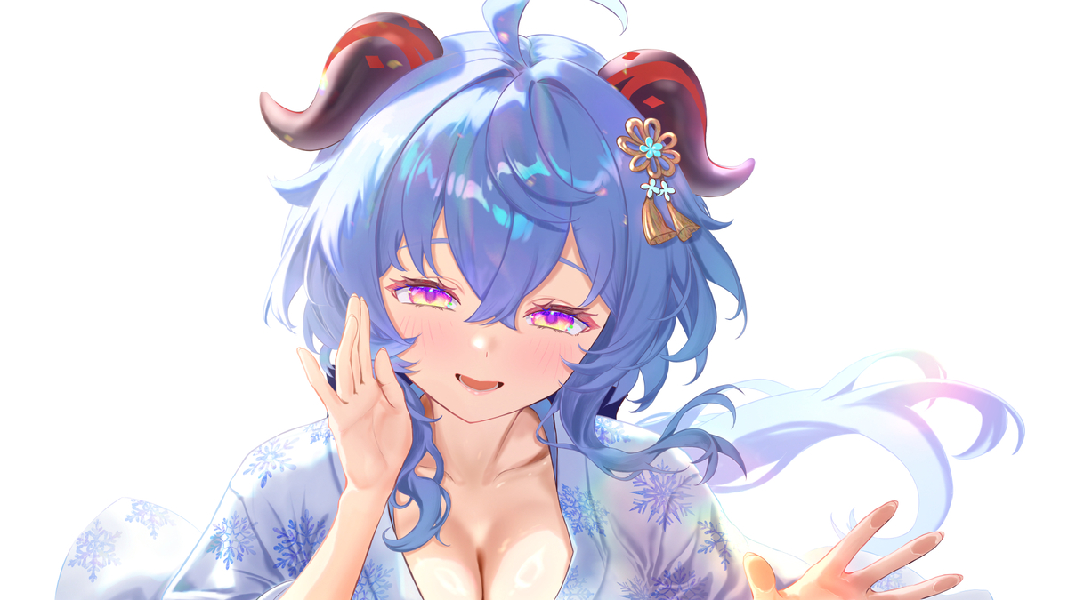 This is a pixiv picture whose title is リクエスト　ASMR浴衣甘雨ちゃん.