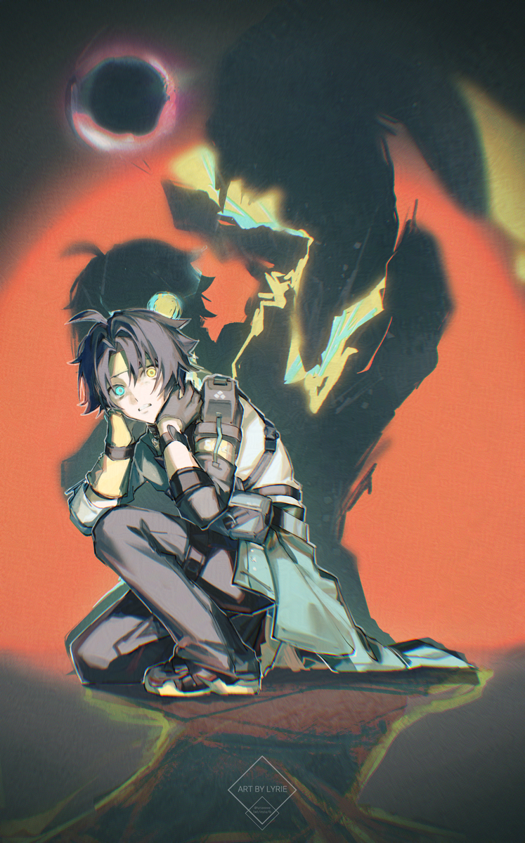 This is a pixiv picture whose title is 「僕は化け物じゃ...」.