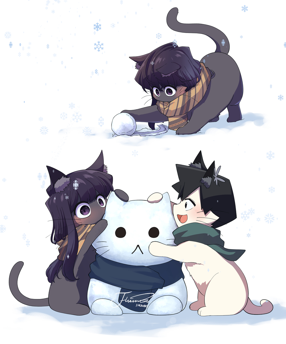 This is a pixiv picture whose title is 🐱☃️🐱.