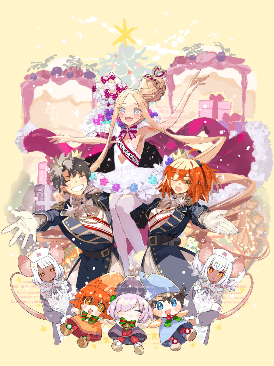 This is a pixiv picture whose title is アビーサンタとぐだーずとかクリスマス.