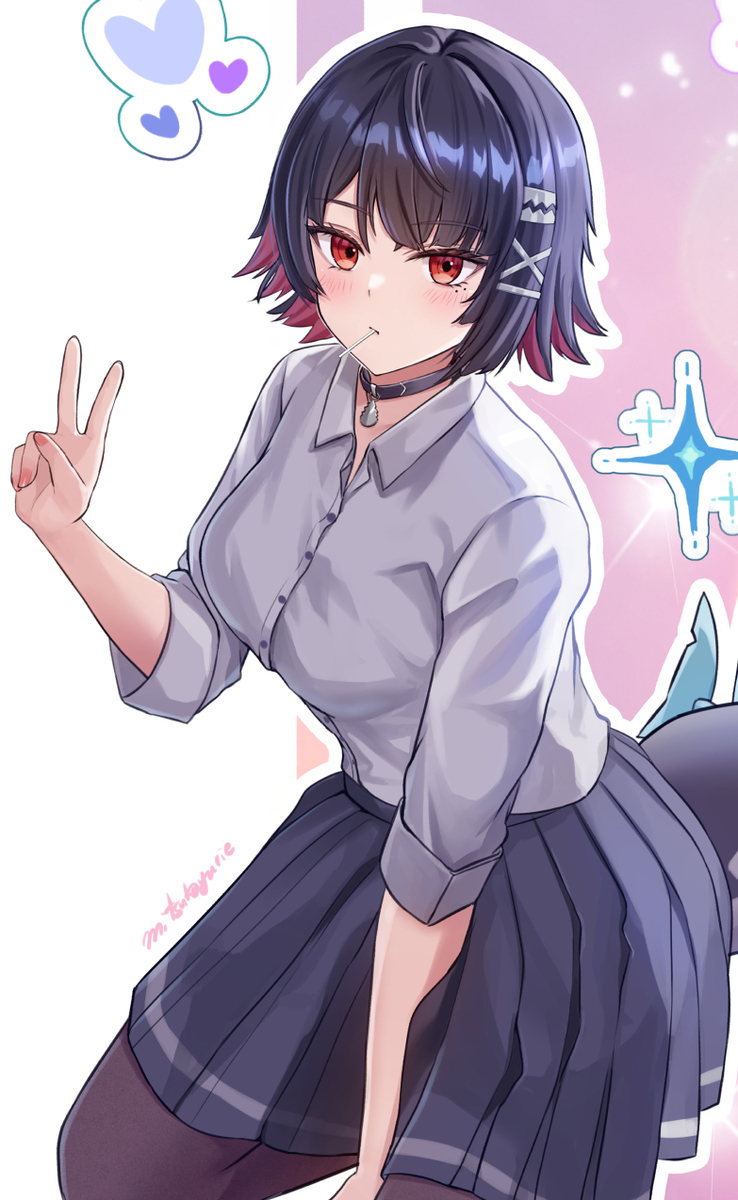 This is a pixiv picture whose title is 制服エレンちゃん.