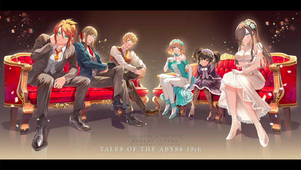 This is a pixiv picture whose title is TOA19周年.