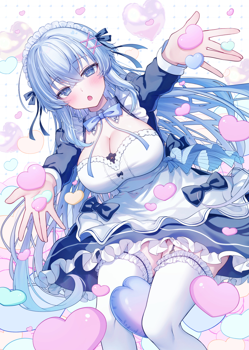 This is a pixiv picture whose title is メイド月乃ちゃん.