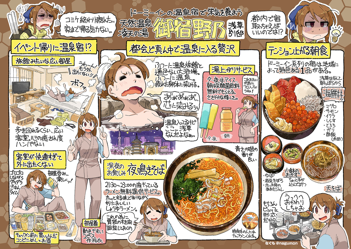 This is a pixiv picture whose title is 都内でくたくたに疲れたからドーミーインの温泉宿泊まってみた。.
