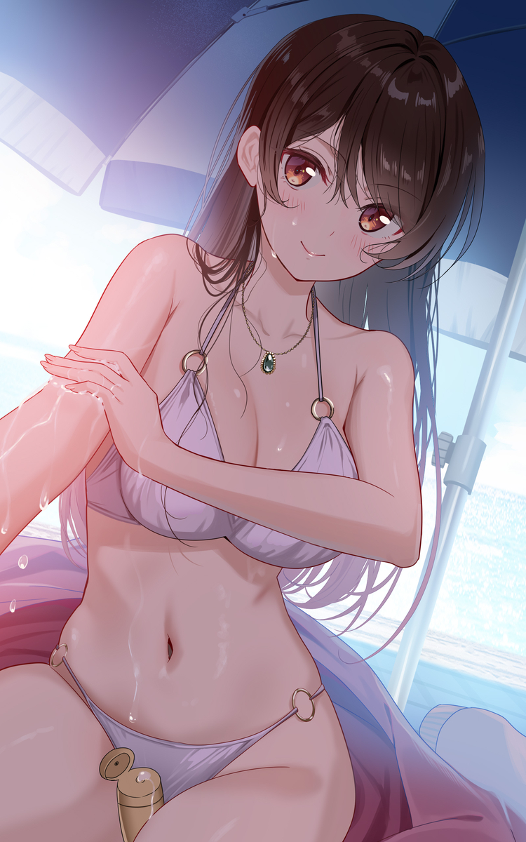 This is a pixiv picture whose title is かのかり千鶴水着.