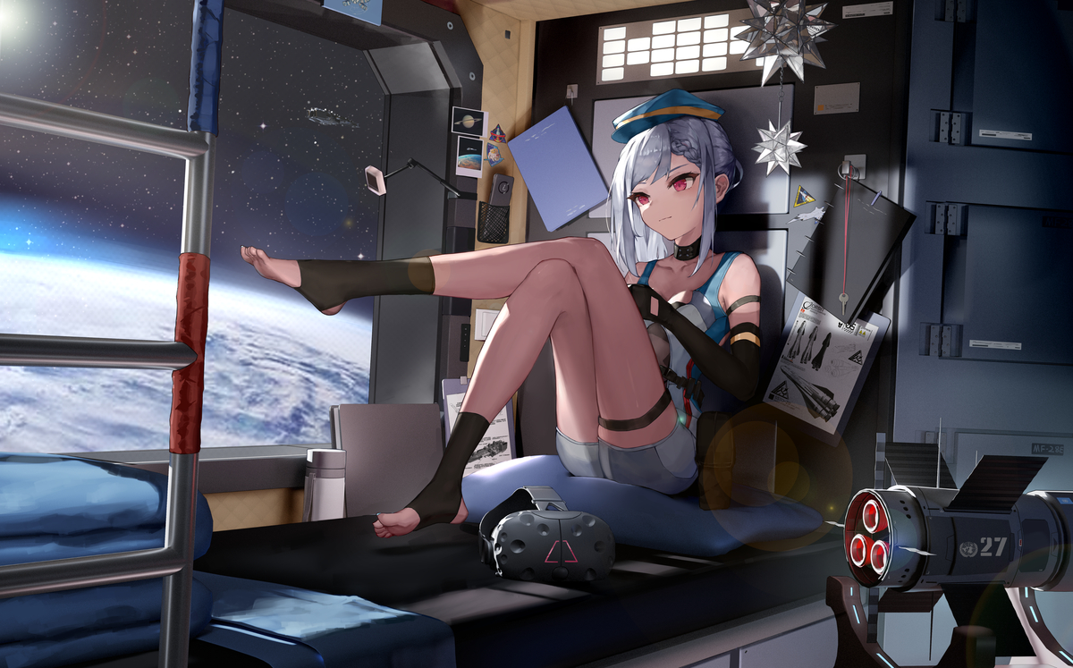 This is a pixiv picture whose title is Space Station.