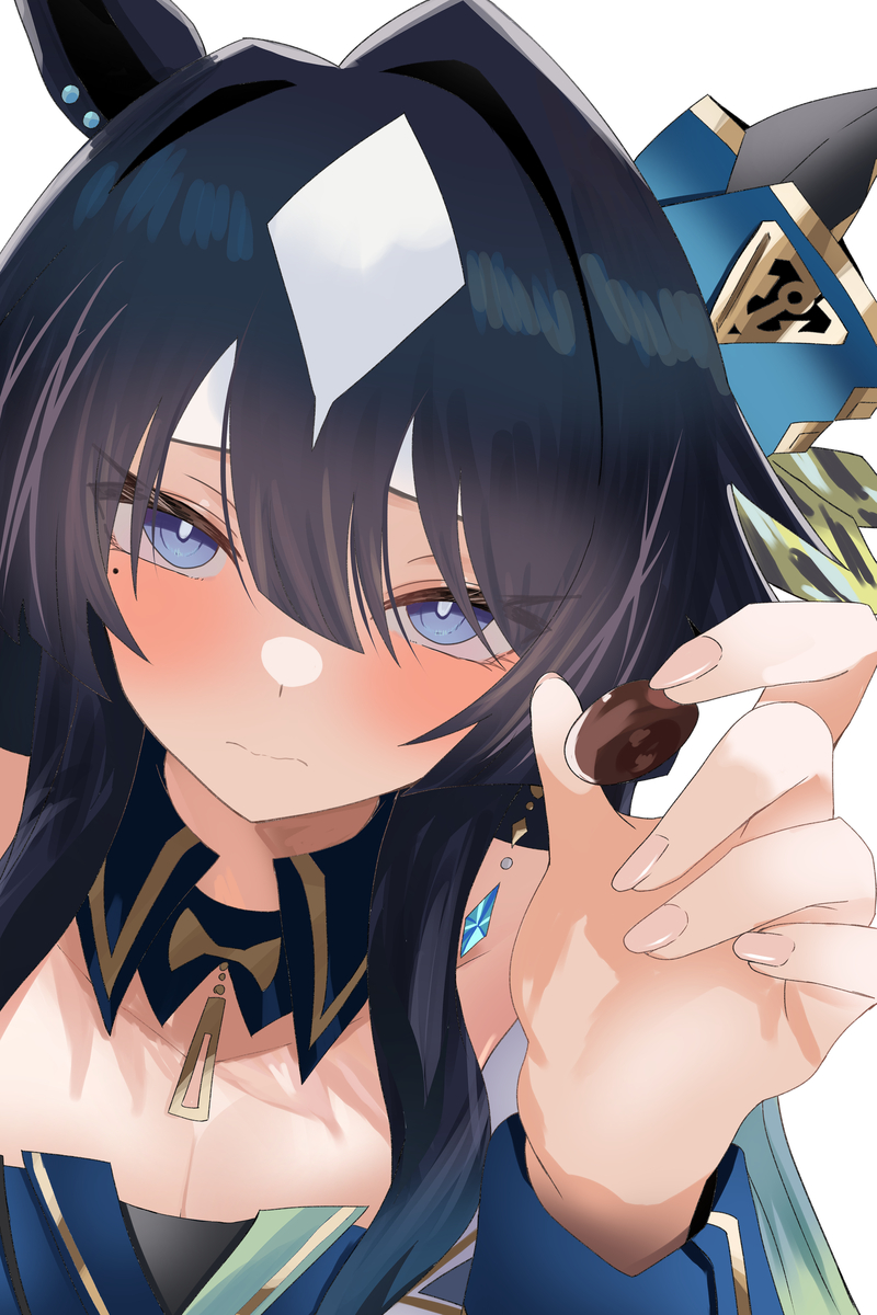 This is a pixiv picture whose title is ジェンティルはチョコを「あ〜ん」ってしてくれたぞって言ったらシー.