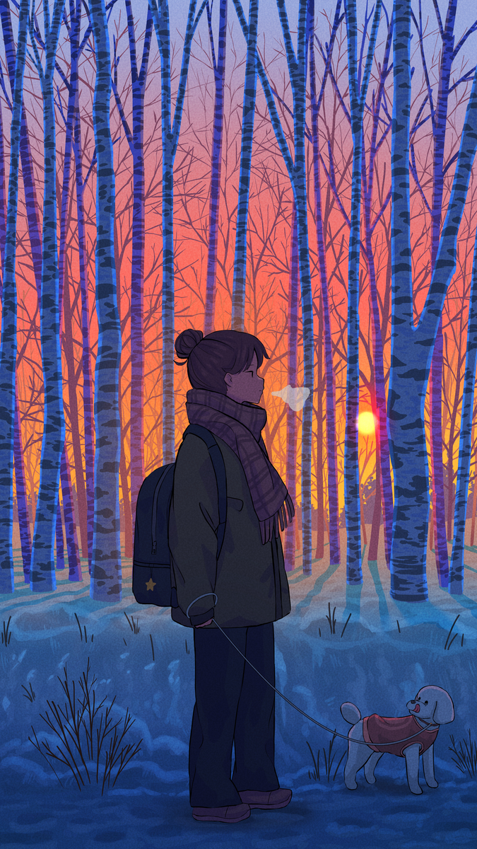 This is a pixiv picture whose title is 寒いね.