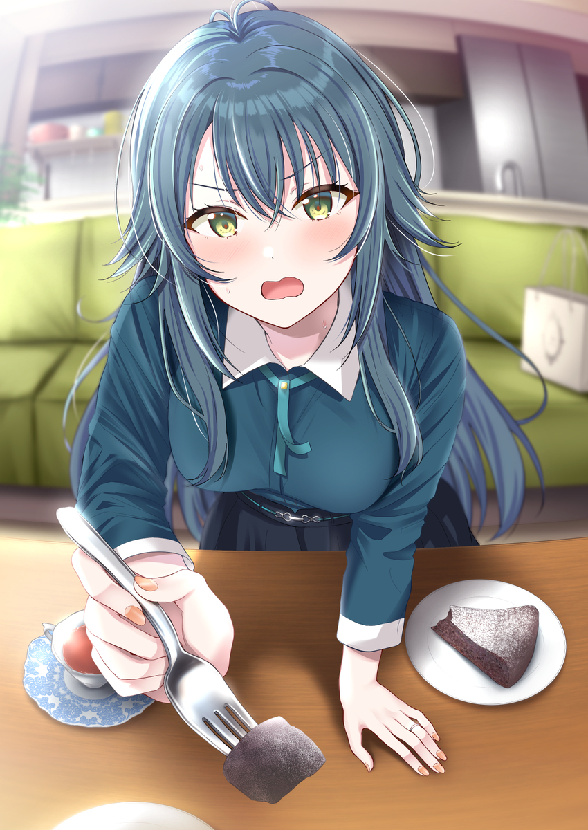 This is a pixiv picture whose title is 手作りのお菓子を食べさせてくれる手毬.