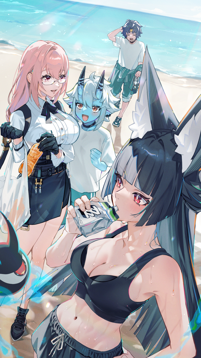 This is a pixiv picture whose title is 六課の朝トレ.