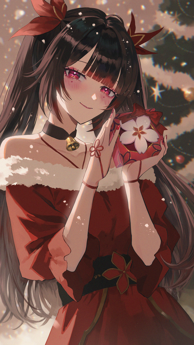 This is a pixiv picture whose title is 「花火からのクリスマスプレゼントだよー♡」.