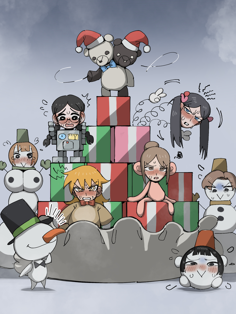 This is a pixiv picture whose title is 怪人たちのクリスマスイブ.