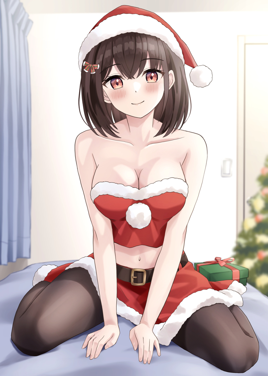 This is a pixiv picture whose title is 「クリスマスプレゼント準備してあるんだ。受け取ってくれる？」.