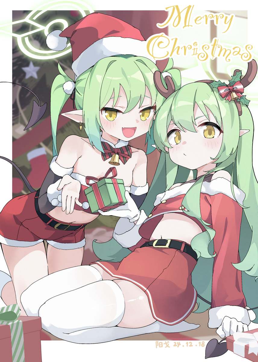 This is a pixiv picture whose title is 🎄🎁😊.