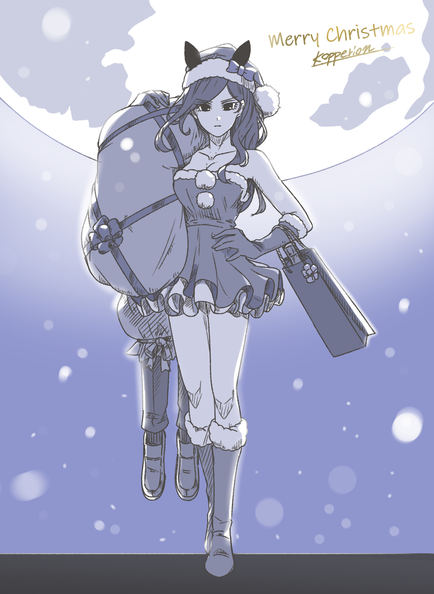 This is a pixiv picture whose title is 愛する担当のために、最高のプレゼントを持ってきたお姉ちゃんサンタ.