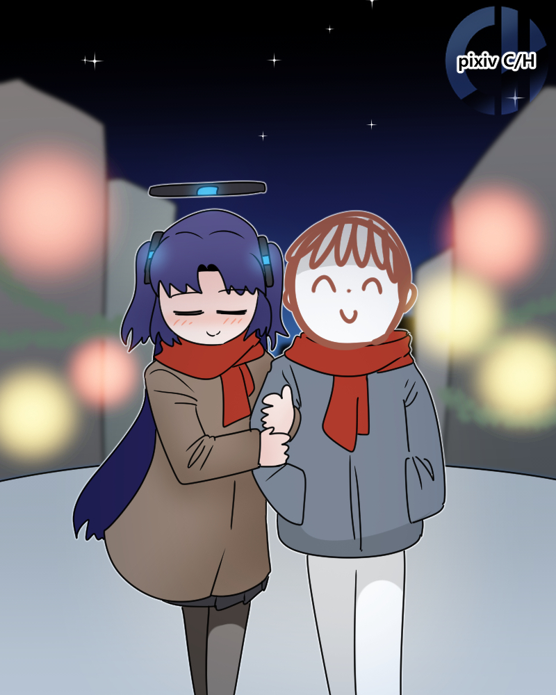 This is a pixiv picture whose title is 겨우살이 Mistletoe.