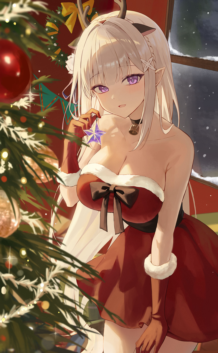 This is a pixiv picture whose title is 🎄⭐.