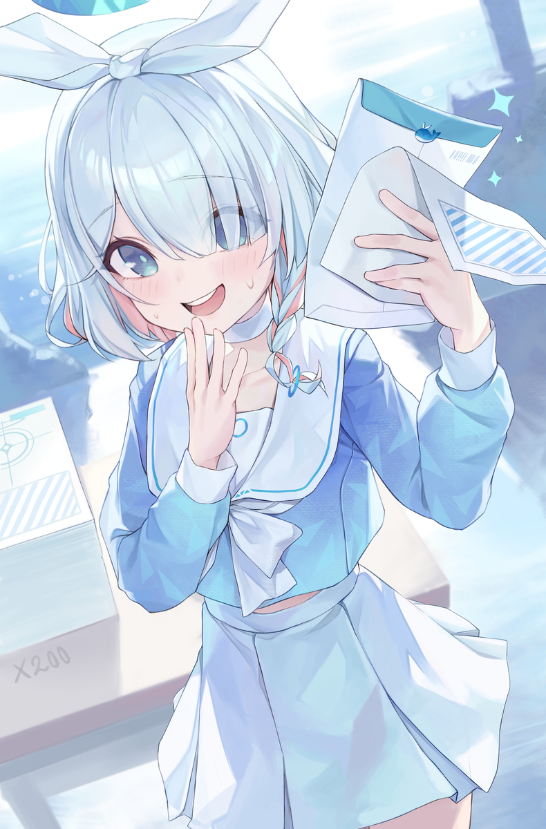 This is a pixiv picture whose title is 파란봉투 아로나 アロナ.