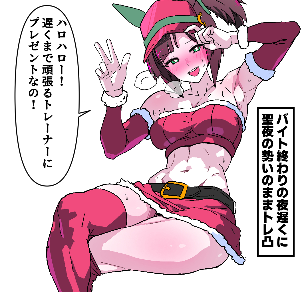 This is a pixiv picture whose title is ウマ娘　聖夜のサンタコス　詰め合わせ.