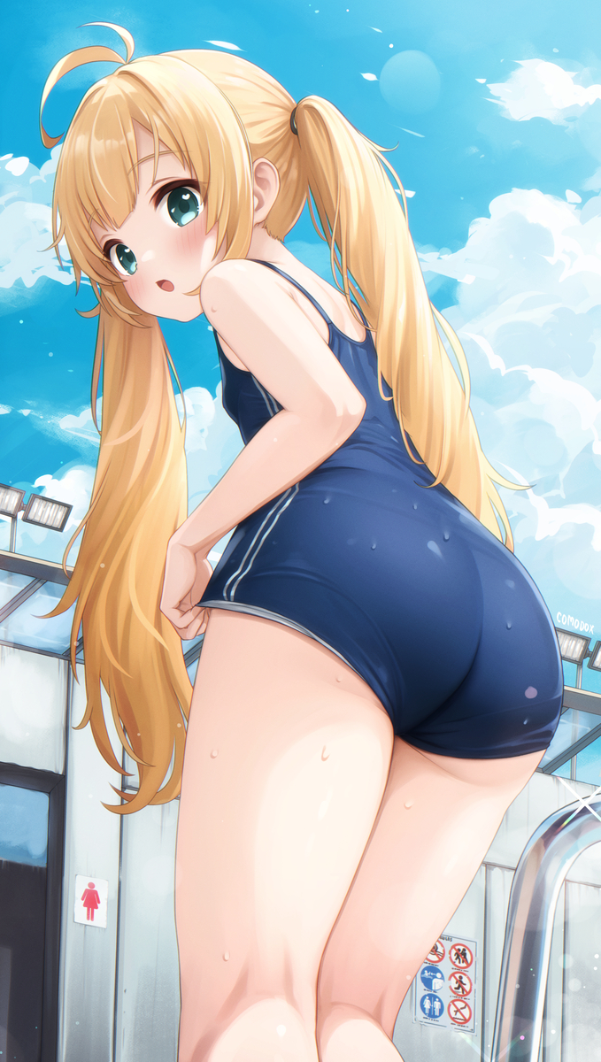 This is a pixiv picture whose title is Miu - Swimming Pool.