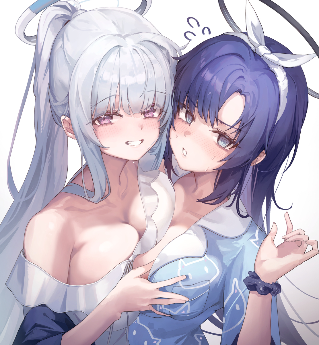 This is a pixiv picture whose title is 🤍🤍💙💙_1227.
