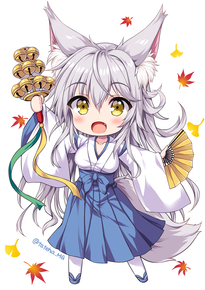 This is a pixiv picture whose title is もふもふちびキャラ狐っ娘！.