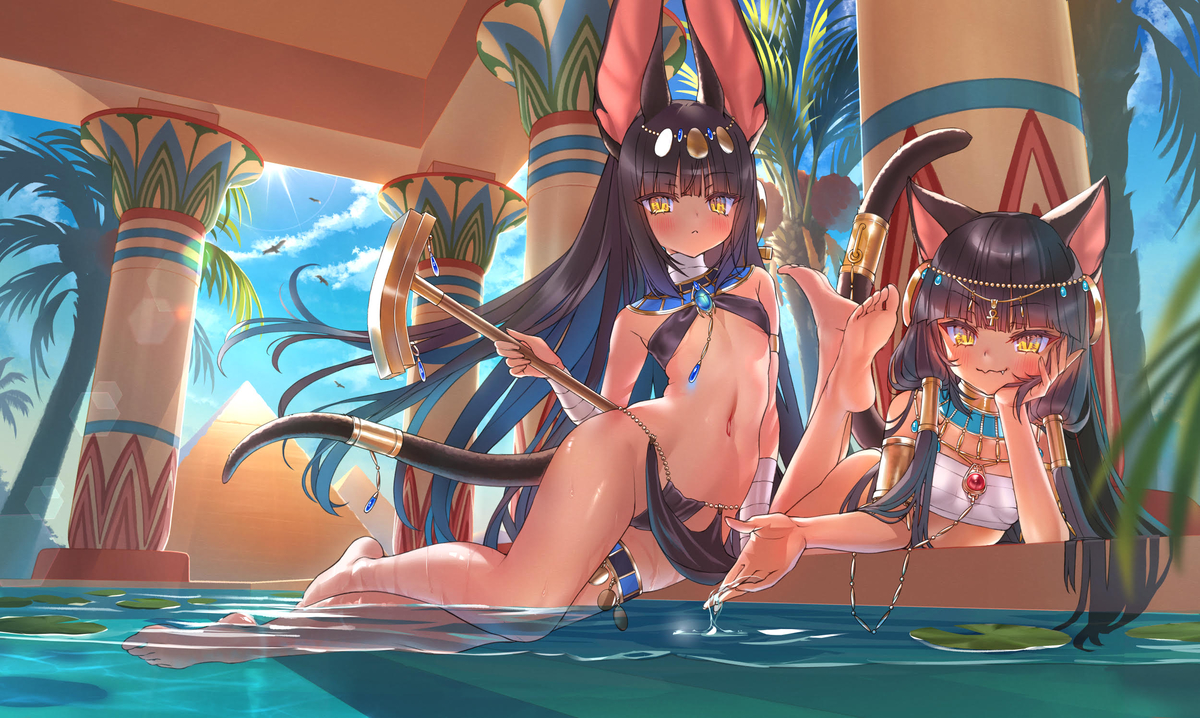 This is a pixiv picture whose title is 古代エジプトの夏日.