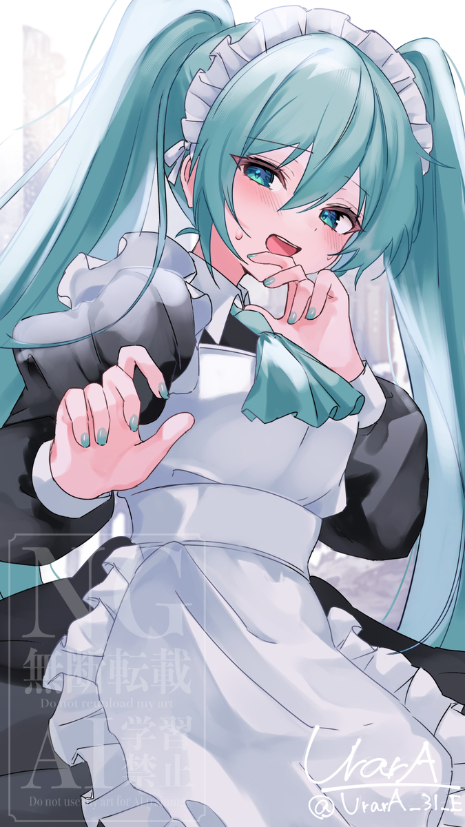 This is a pixiv picture whose title is メイドミクさん②.
