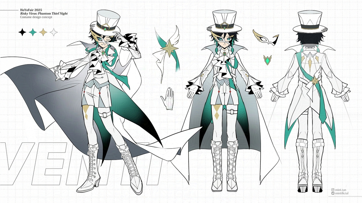 This is a pixiv picture whose title is 「HoYoFair 2025」Costume Design.