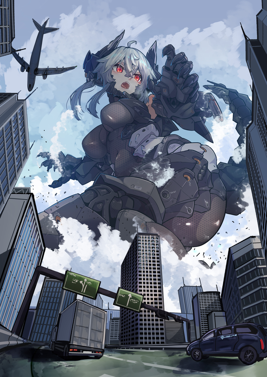 This is a pixiv picture whose title is でっかいメカ怪獣M004さん.