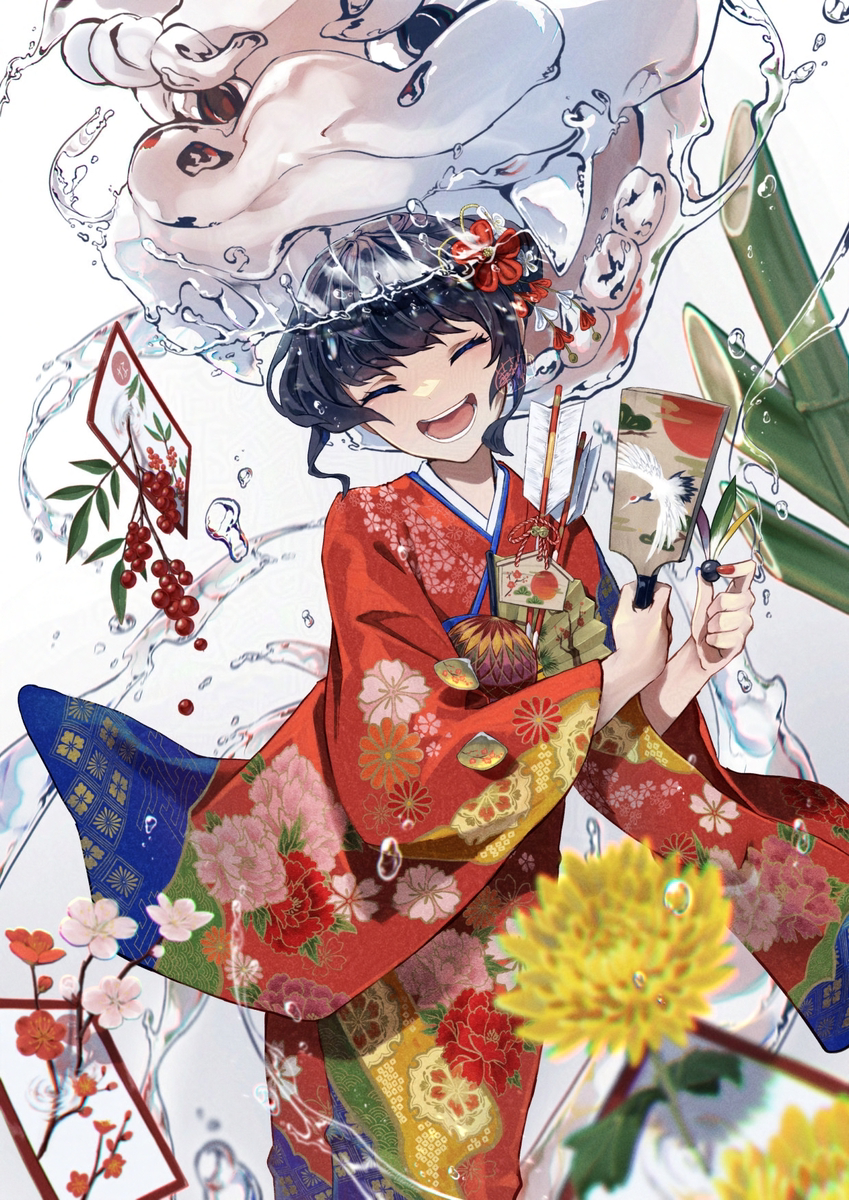 This is a pixiv picture whose title is 吉祥の獅子は新春に舞う.