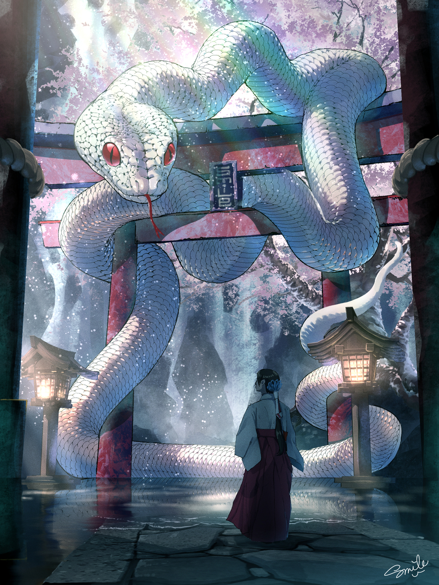 This is a pixiv picture whose title is 巳年！.