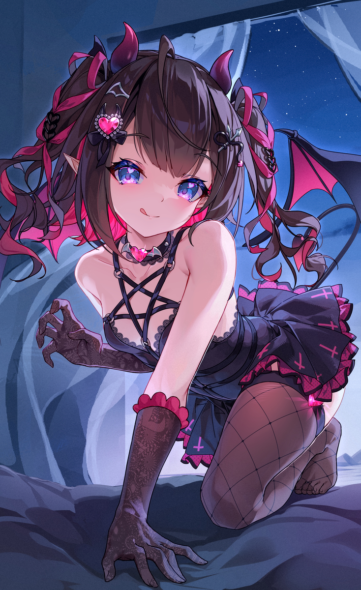 This is a pixiv picture whose title is 小恶魔夜袭.