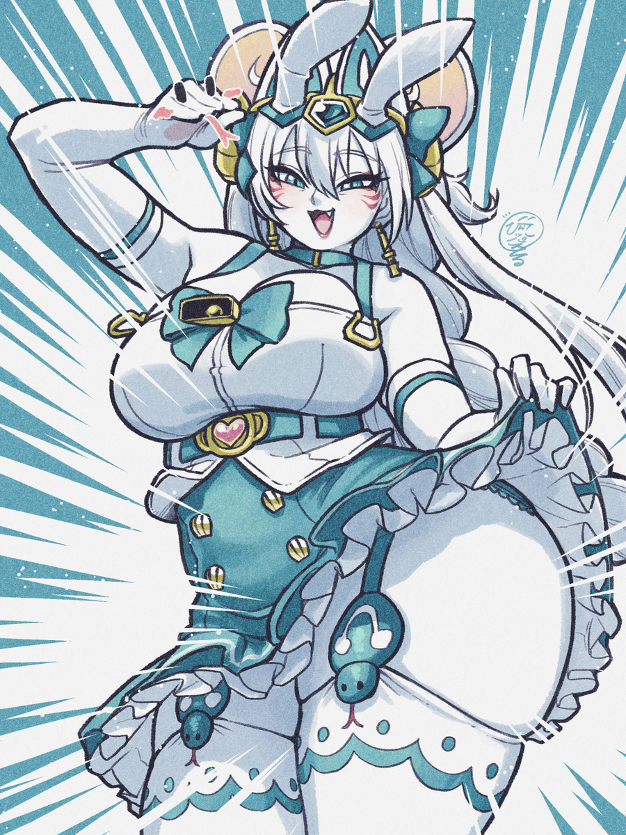 This is a pixiv picture whose title is 巳年もバッチリなキメラビ姐さん.