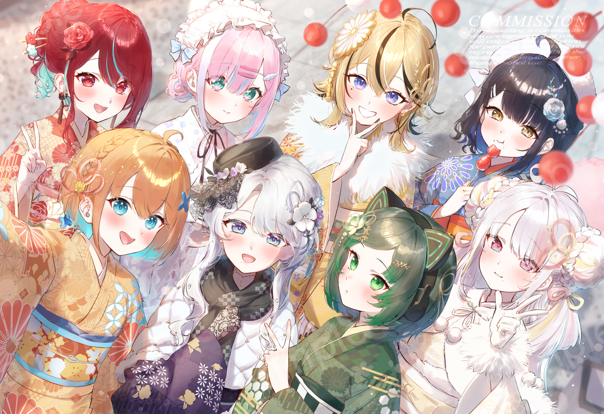 This is a pixiv picture whose title is MixstGirls お正月イラスト🎍.