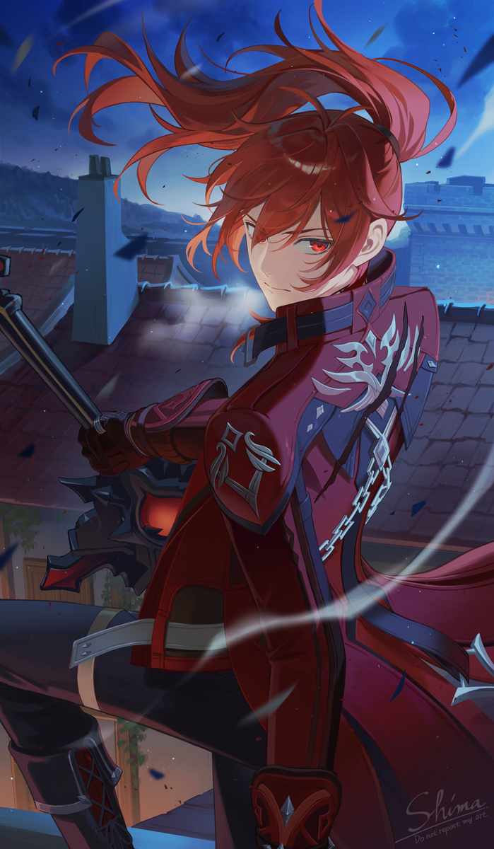 This is a pixiv picture whose title is 夜の赤.