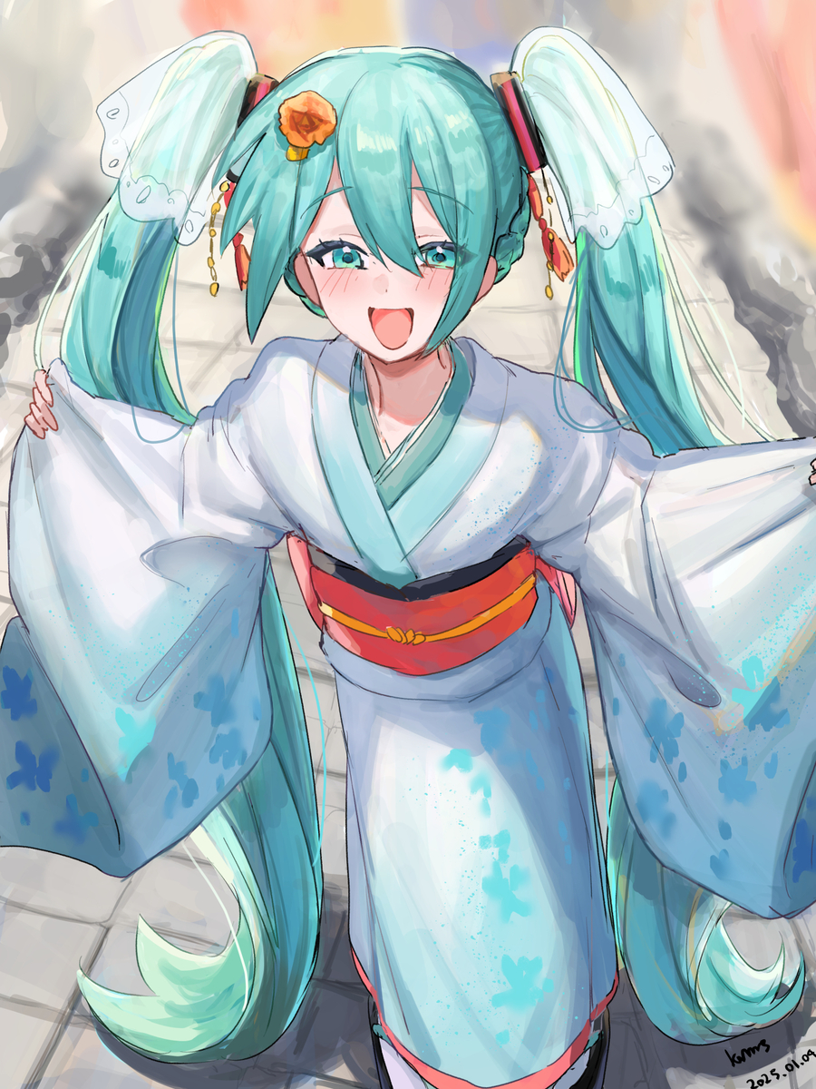 This is a pixiv picture whose title is 「マスター、明けましておめでとうございます！」.
