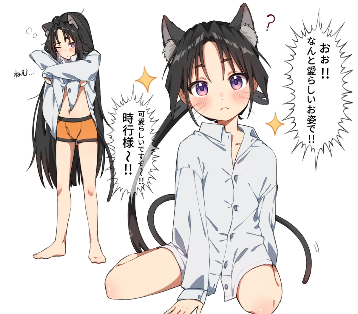 This is a pixiv picture whose title is 猫耳は世界を救う.