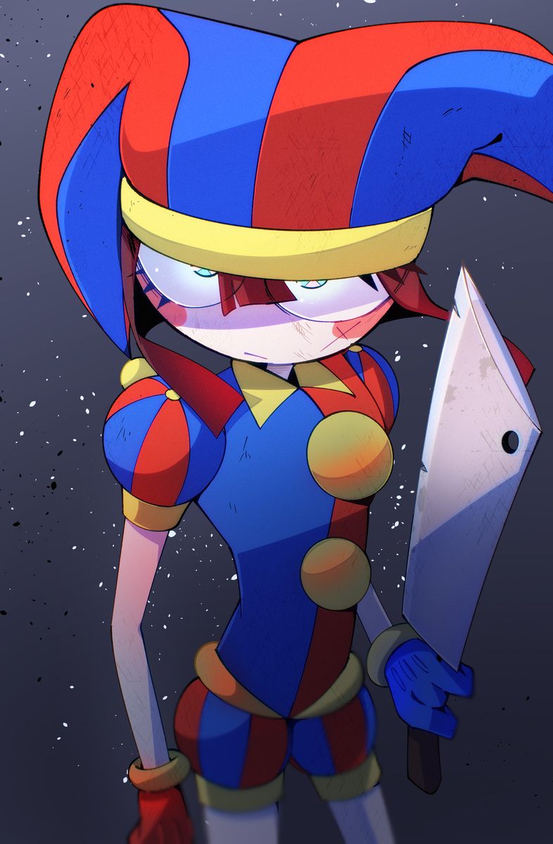 This is a pixiv picture whose title is 覚悟決まりすぎてるPomni.