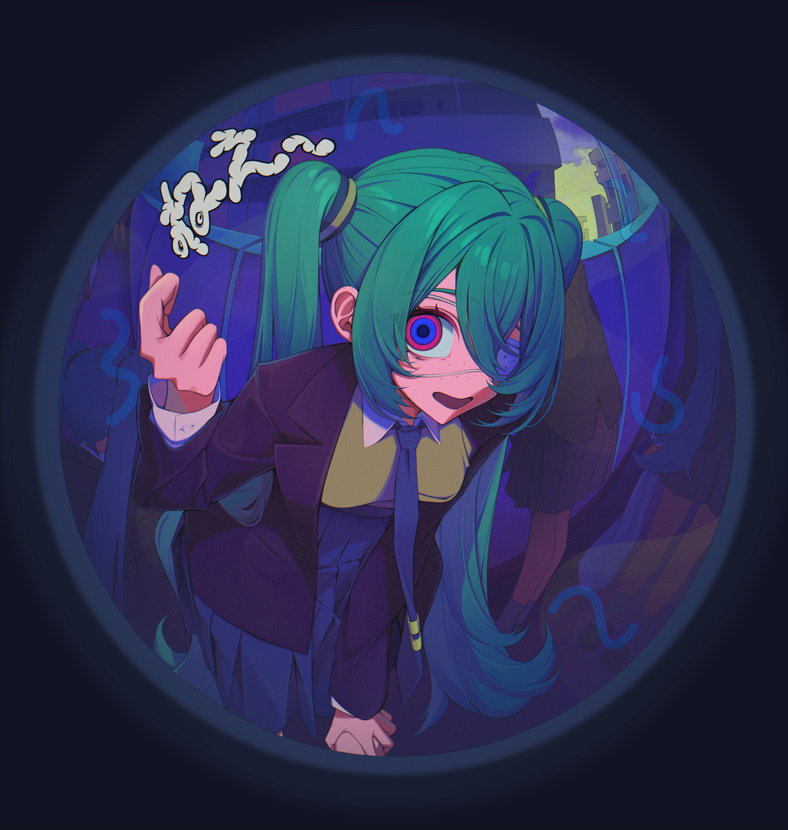 This is a pixiv picture whose title is モニタリング 初音ミク.