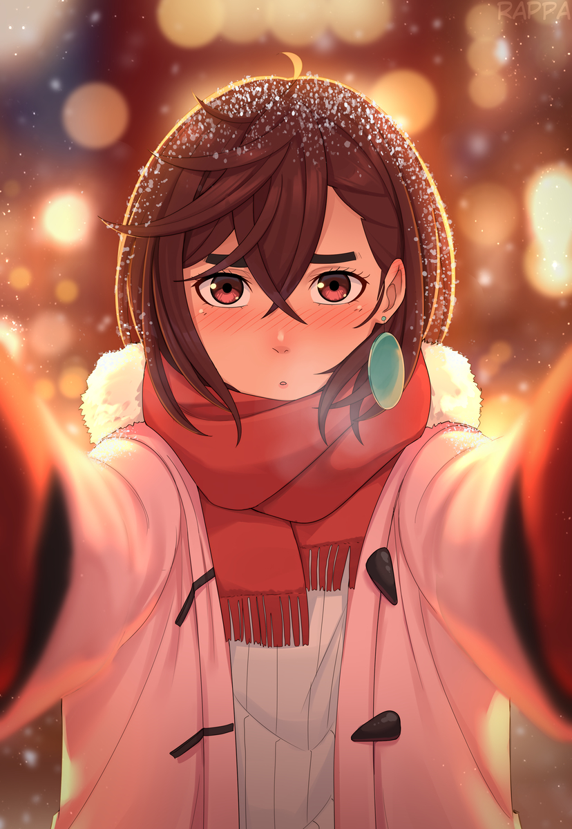 This is a pixiv picture whose title is ダンダダン Winter.