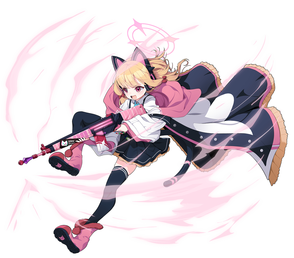 This is a pixiv picture whose title is シャーレ VS キヴォトス (010/100)  才羽モモイ.